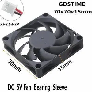 2 Pieces DC 5V 2Pin 7015 70mm x 15mm Brushless Motor Cooler Computer Case Heatsink Cooling Fan 70x70mm 7cm