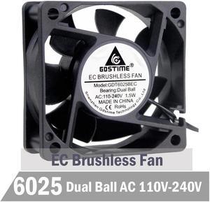 Ball 6cm 60mm EC Fan 60mm x 60mm x 25mm EC Brushless Fan 110V 115V 120V 130V 220V 240V Axial Cooling Industry Fan