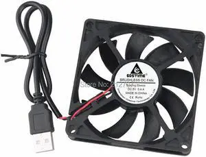 2 pieces/lot PC Computer Axial 80x80x15mm 80mm USB 5V DC Cooling Fan