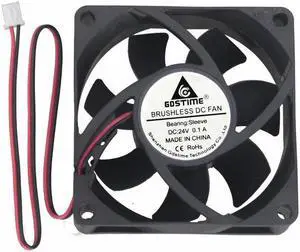 2 Pcs 24V Cooling Fan 70mm 70x70x25mm 2Pin PC Cooler DC Brushless Fan 7cm 7025s 2 Wire