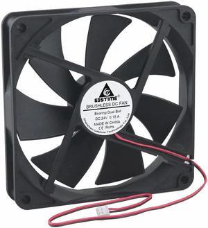 1 pcs 2Pin 24V 140x140x25mm Two Ball High CFM 14025s 14cm PC Case CPU Cooler DC Brushless Cooling Fan 140mm x 25mm
