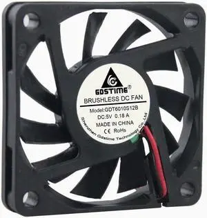 5 Pieces 60x60x10mm 6010 Computer Cooler 12V 2Pin DC Brushless Cooling Fan 60mm PC CPU VGA Heatsink Cooler 6cm