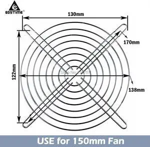 10 Pieces 150mm 15cm Iron Cover Case 15050 AC Fan Grills Metal Fan Protector Finger Guard for Industry AC Cooling Fan