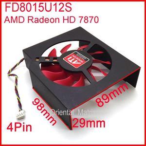 FD8015U12S 75mm 12V 0.5A 4 Wire Video Card Cooler Fan For MSI R7950 AMD/ATI Radeon HD 7870 Cooling Fan