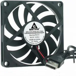5 Pieces/lot 80x80x10mm 5 Volt 2Pin DC Cooling Fan USB 5V 8010 80mm For PC Computer