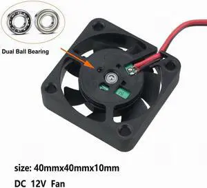 5 Pcs 15000RPM 40x40x10mm DC 12V Ball Bearing Cooling Fan 40mm x 10mm 4cm RC Model PC Case Cooler 4010 0.35A