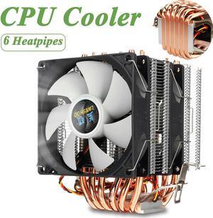 CPU Cooler 6 Heat Pipes 3pin Dual Fan Cooler Quiet Cooling Fan Heatsink Radiator for LGA 1150/1151/1155/1156/1366/775 for AMD