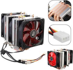 6 heatpipe dual tower cooling 9cm fan support 3 fans 3PIN CPU cooler 775 115X 1366 AM3 AM4 FM1 FM2 Ryzen
