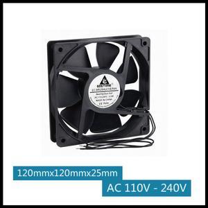 2 Pieces 120mm*120mm*25mm AC 110V 240V 3W Motor Cooler 12cm Brushless Cooling EC Fan 120mm x 25mm Ball 12025B 2 Wires