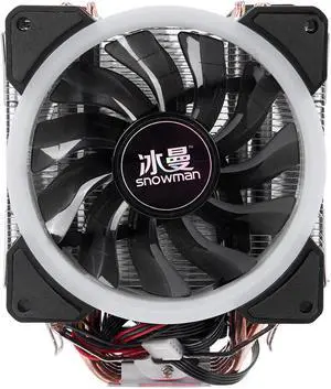 4PIN CPU cooler 6 heatpipe RGB LED Double fans cooling 12cm fan LGA775 1151 115x 1366 support Intel AMD