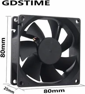 2 Pcs DC 12V 3Pin FG 80mmx80mmx25mm 8025 PC Case Cooling Fan 80mm x 25mm Computer CPU Motor Cooler 8cm