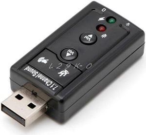 USB2.0 External 7.1 Channel 3D Virtual Audio Sound Card Adapter PC Laptop Black