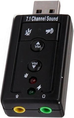 USB 2.0 External 7.1 Channel 3D Virtual Audio Sound Card Mic Adapter Laptop PC