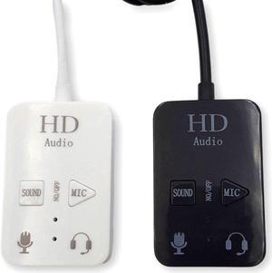 2 in 1 Virtual 7.1 Channel HD Sound Card External 3.5MM Jack Independent button Stereo audio microphone headset adapter