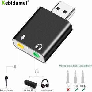 External USB Sound Card Audio Interface headphone Adapter Soundcard for Mic Speaker Laptop Computer Sound Card