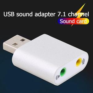 Virtual 7.1 USB Sound Card with 3.5mm Headphone Microphone Jack Stereo Headset Supports 3D Sound for Computer PC