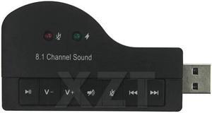 Hot Piano Shaped USB 2.0 External 8.1 Channel Stereo Virtual Sound Card Audio Adapter with Multifunction Key for Laptop