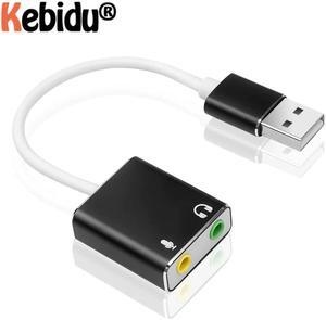 External USB Sound Card Headphone 3D Stereo USB Audio Adapter for headphone speakers laptop Computer