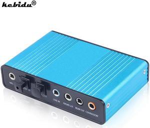 USB 2.0 Sound Card 6 Channel 5.1 Optical External Audio Card SPDIF Controller CM6206 Chipset for Laptop Desktop Tablet