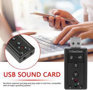 10pcs/lot External USB Sound Card USB2.0 Virtual 7.1 Channel Stereo 3.5mm Headphone Audio Adapter Micphone Sound Card