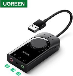 Sound Card USB Audio Interface External 3.5mm Microphone Audio Adapter Soundcard for PC PS5 4 Headphone USB Sound Adapter