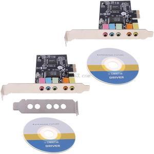 PCI-E Audio Digital Sound Card 5.1 Solid Capacitors CMI8738 Chipset + Barrier