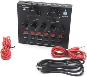 V8 KTV Live Broadcast Headset Microphone Voice Chat Recording Audio Computer PC Sound Card Home External USB For Mobile