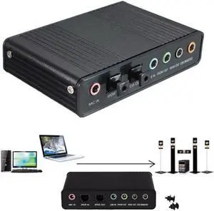 Professional External USB Sound Card Channel 5.1 Optical Audio Card Adapter Audio Driver for PC Computer Laptop
