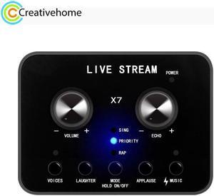 X7 Sound Card Voice Changer Mobile Phone And Computer Compatible With External Electronic Voice Call Microphone Live Sound Card