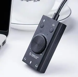 USB Sound Card External Stereo Microphone Speaker Earphone Audio Jack 3.5mm Cable Adapter Mute Switch Volume Adjustment Free Dri