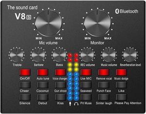 Computer Phone Live Sound Card Multiple Effects Mixer Board Wireless Broadcast Streaming Compact Voice Changer