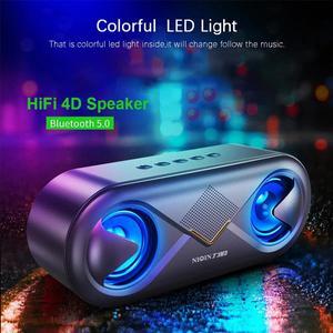 Portable Wireless Bluetooth 5.0 Speaker 4D Stereo Sound Loudspeaker Outdoor Double Horns Support TF Card/USB Drive/AUX