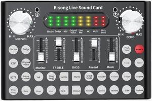 Multi-functional Bluetooth-compatible Webcast Sound Card Practical Headset Microphone KTV Live Streamer Portable Audio Cards