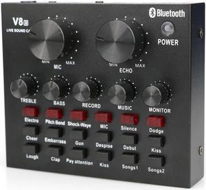 Profession External Sound Card Audio Interface for Computer Phone Microphone Karaoke Live DJ Sound Mixing Console Voice Changer