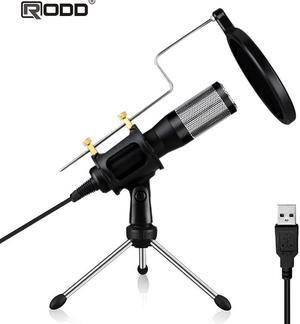 USB Condenser Recording Metal Microphone For Laptop Studio Recording Vocals Voice Over sound card live broadcasting equipment