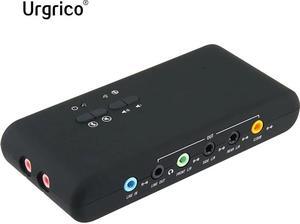 Urgrico external Sound Card with SPDIF & USB Extension Cable remoted wake-up studio record USB 7.1 Sound card for PC computer