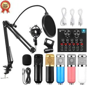 BM 800 Professional Audio V8 Sound Card Set BM800 Mic Studio Condenser Microphone for Karaoke Podcast Recording Live Streaming
