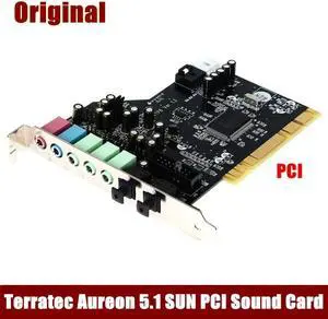 High Quality Sound Card Terratec AUREON 5.1 SUN PCI built in Sound Card Fiber Input and Output and Microphone input