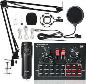 Mobile PC Professional Studio Streaming Game Microphone BM800 V8XPRO Sound Card Microphone DJ Karaoke Home System Microphone