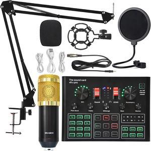 Professional Microphone BM800 Studio Streaming Game V9XPRO Sound Card Microphone DJ Karaoke Home System Microphone for Phone PC