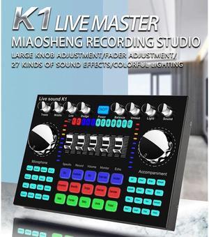 Bluetooth Sound Card Headset Microphone Webcast Live Sound Card Interface External Sound Effects for Home Studio Stage