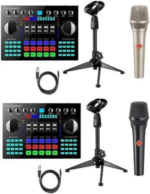 K1 Voice Changer HIFI Live Sound Card Mixer Board Streaming Audio Bluetooth 5.0 Universal with Microphone