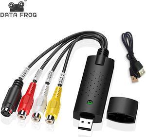 DATA FROG Video Adapter with Audio TV DVD VHS Audio Capture Card VHS Record Card Cable Adapter Converter Support Win 7/8/10