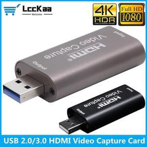 USB 30 20 Video Capture Card 4K HDMI Video Grabber Box for PS4 Game DVD Camcorder Camera Record placa de video Live Streaming