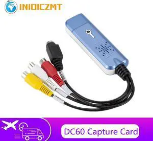 INIOICZMT USB 2.0 Video Audio Capture Card Adapter Portable VHS DC60 DVD Video Capture Card Converter TV Tuner for Computer Win7