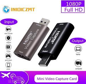 INIOICZMT Video Capture Card USB3020 HDMI Video Grabber Record Box for PS4 Game DVD Camcorder Camera Recording Live Streaming