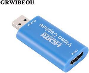 GRWIBEOU 4K Mini HDMI Compatible with USB Video capture card 1080P suitable for PS4 Switch game live DVD HD camera recording