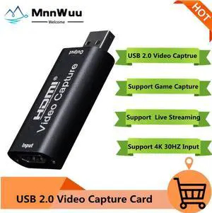 4K Video Capture Card USB 2.0 HDMI Video Grabber Box for PS4 Game DVD Camcorder Camera Record Video Card Live Streaming