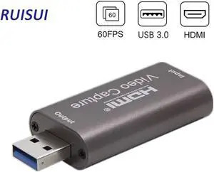 USB Audio Video Capture Card 4K 1080P HDMI to USB 3.0 Record to DSLR Camcorder Action Cam Computer for Gaming Streaming Teaching