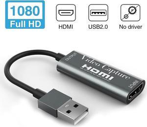 4K 1080P HDMI To USB 2.0 Video Capture Card Game Recording Box Converter for Computer Youtube OBS Etc. Live Streaming Broadcast